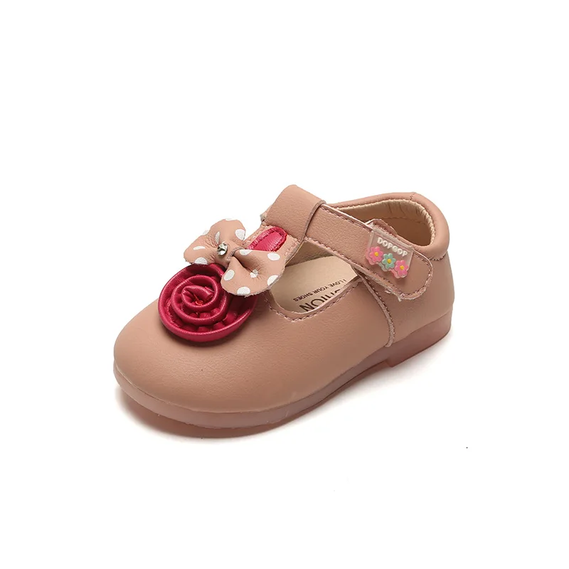 Осенняя обувь принцессы для маленьких девочек; дышащая обувь для малышей; нескользящая удобная детская повседневная кожаная обувь с цветами