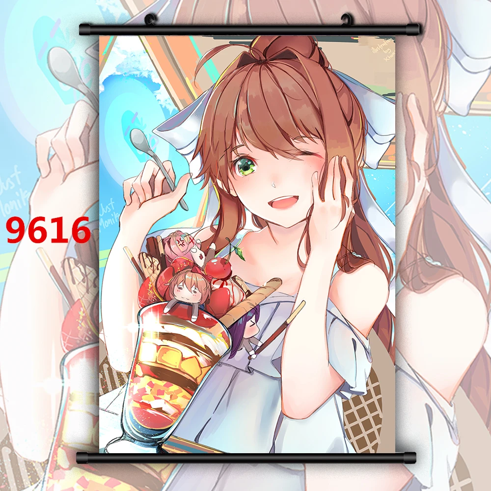 Художественный Клуб Doki! Monika Аниме Манга HD печать стены плакат свиток - Цвет: 9616
