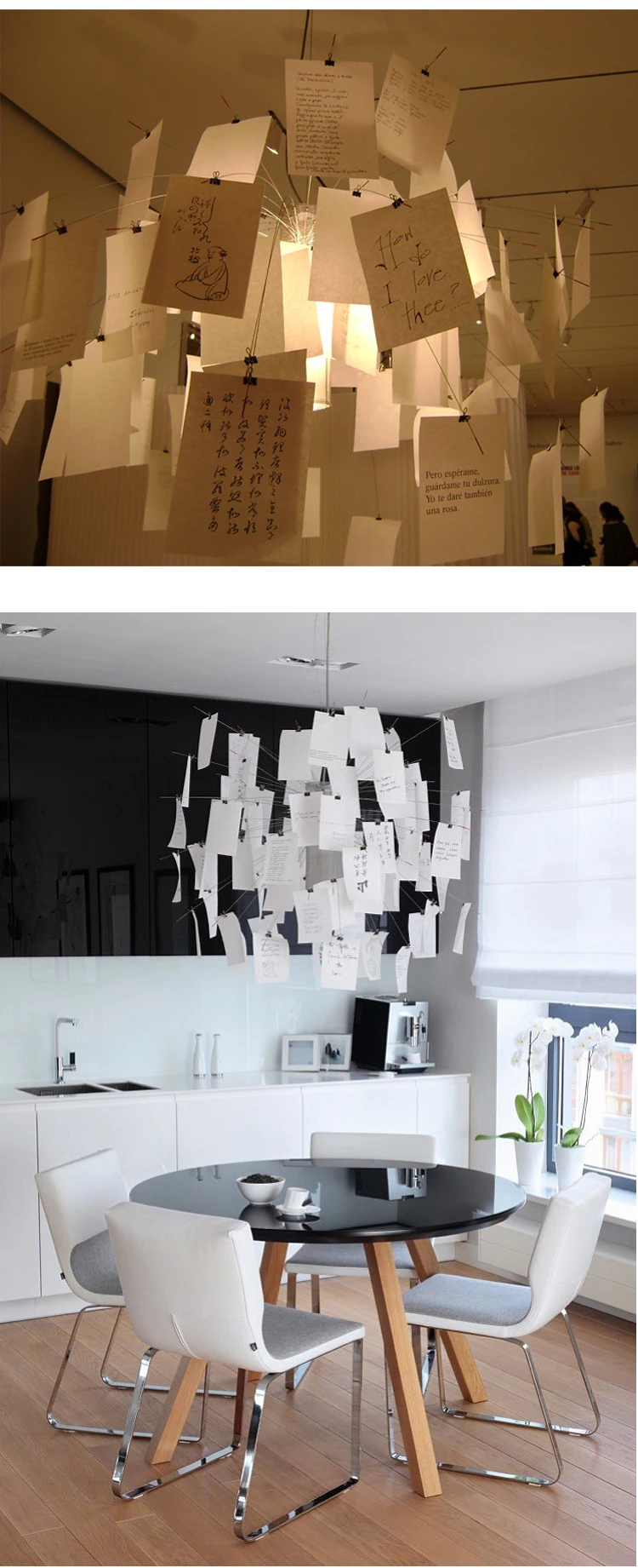Ingo Maurer colored paper chandelier image 6
