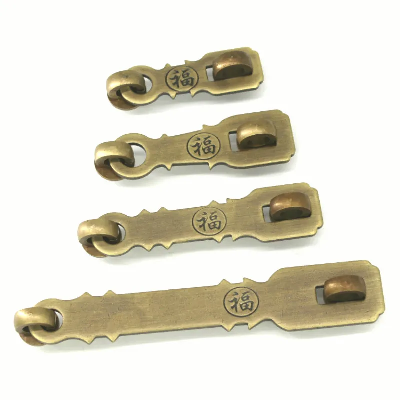 

FU Furniture Door Brass Hasp Cabinet Lock Buckle Antique Drawer Bolt Garden Anti-Theft Hardware Part