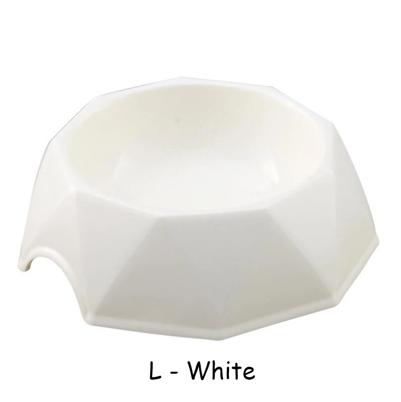 LargeWhite TECHOME новая ромбовидная миска для животных S/M/L хорошего качества пластиковая кормушка для домашних животных миска для кошек и собак одинарная миска для еды Нескользящая кормушка для воды - Цвет: LargeWhite