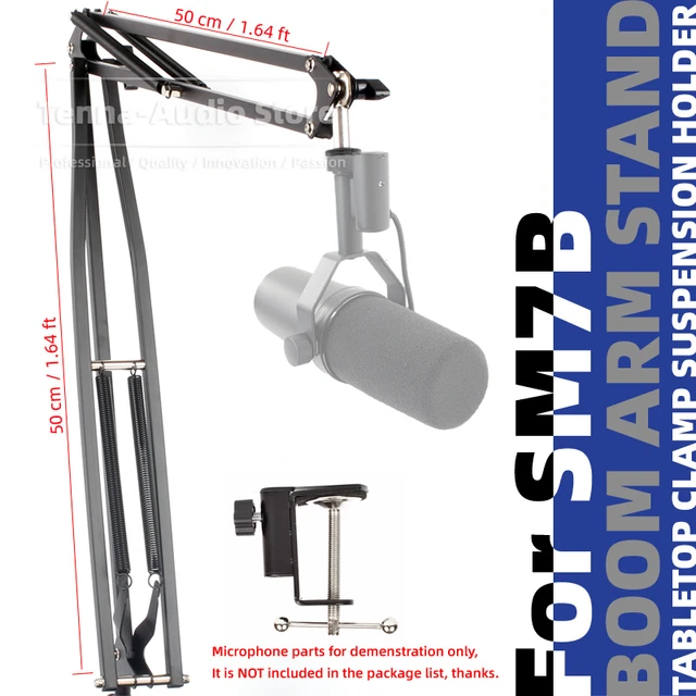 Soporte De Brazo De Micrófono De Suspensión Extralarga Para Shure Sm7b Sm  7b Sm7 7 B, Soporte De Micrófono, Abrazadera De Escritorio De Montaje De  Tijera Mike - Pies De Micros - AliExpress