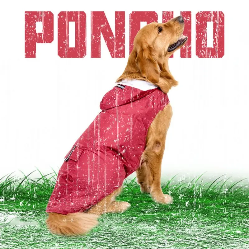 Светоотражающий дождевик с капюшоном для собак водонепроницаемый складывающийся дождевик непромокаемая одежда