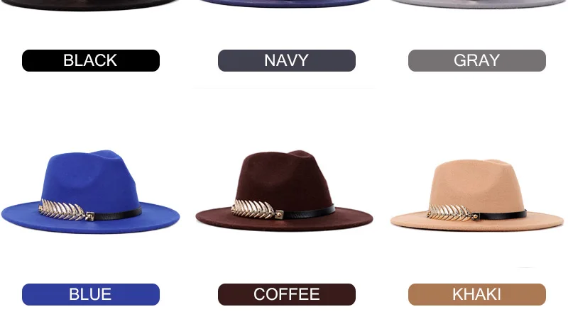 Новая мода сплошной цвет широкополый Fedora зимние мужские шапки Женская фетровая шляпа фетровая Женская винтажная шляпа-цилиндр шерсть элегантный