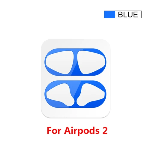 Blue-2 Металлическая Пылезащитная наклейка для AirPods 1 2 Чехол Пылезащитная наклейка протектор для Apple Air Pods 2 1 Аксессуары - Цвет: Blue-2