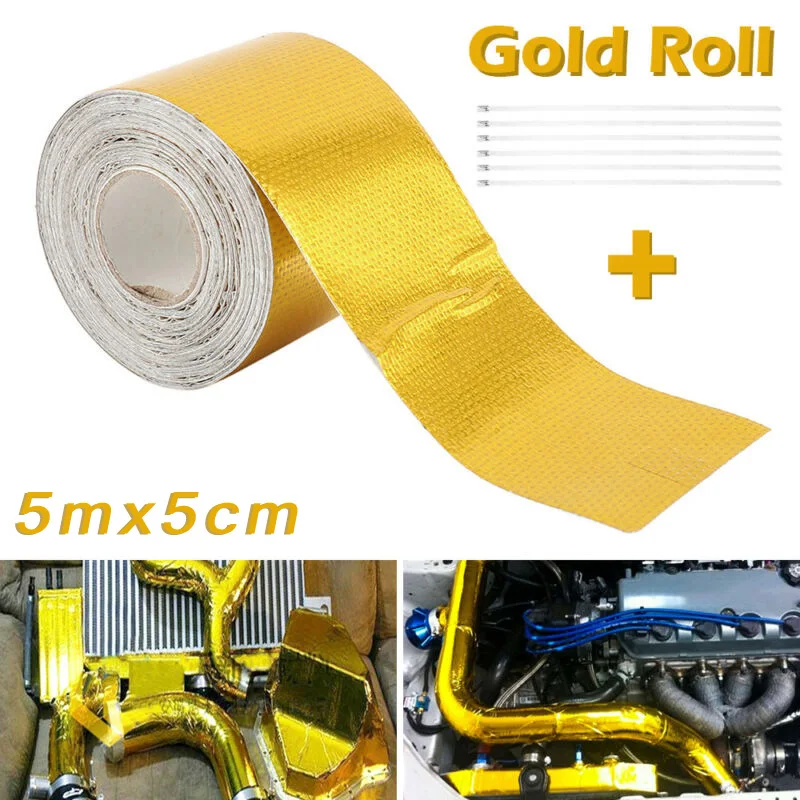 

High Temperature Aluminum Foil Tape Heat Shield Wrap 1Roll of (5m*5cm)