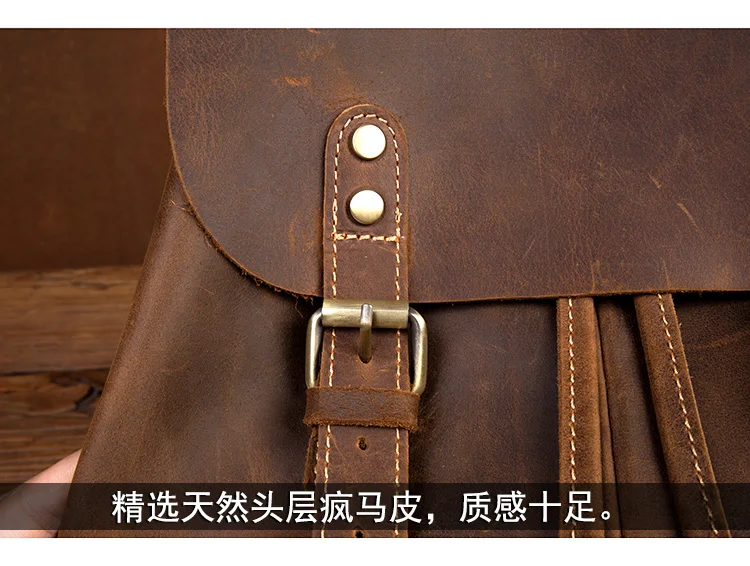 Школьный рюкзак Crazy Horse кожаный рюкзак для 15 дюймов ноутбука винтажные мужские или женские дорожные сумки качественные мужские Mochilas