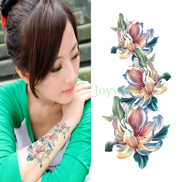 Sticker mural tatouage autocollant Fleur de lotus stickers floraux