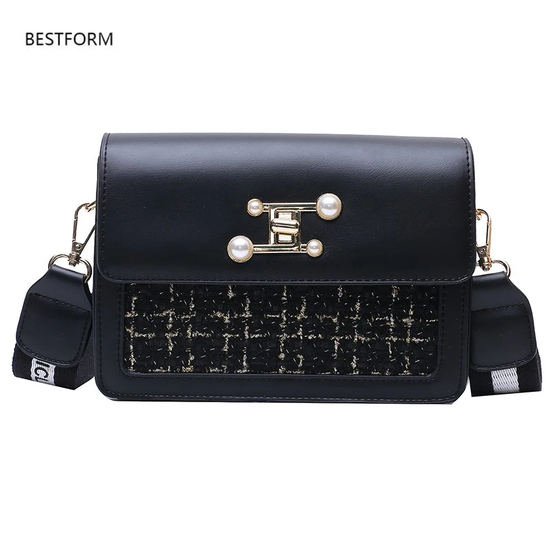 

BESTFORM High quality fashion ladies Messenger bag classic format ladies small square bag for women 2019 channels handbags