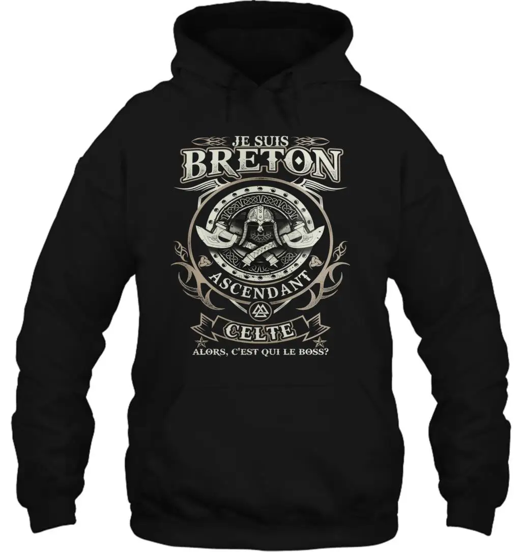 Мужская толстовка JE SUIS BRETON ASCENDANT CELTE! Для женщин в уличном стиле