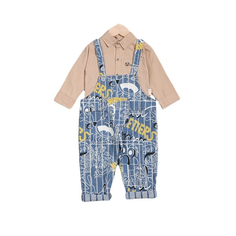 

New Spring Autumn Baby Boys Clothes Suit Children Fashion Cotton Shirt Overalls 2Pcs/Set Toddler Casual Clothing Kids Tracksuits