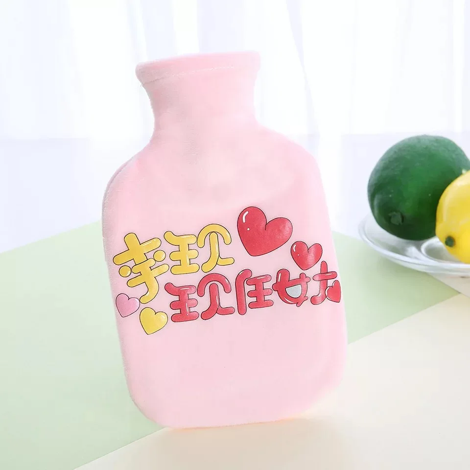 350 ml 1 шт. милые толстые горячие портативные бутылки для воды, резиновые зимние теплые бутылки для воды, грелка для рук для девочек, карман для рук, сумка для горячей воды - Цвет: 350 ml
