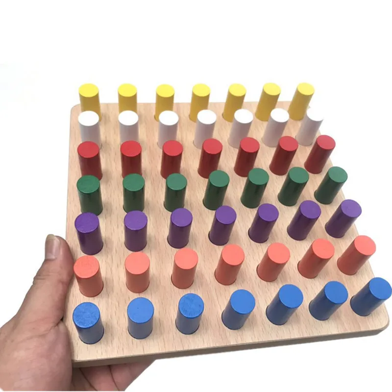 Материалы montessori игрушки развивающие игры цилиндра разъем Конструкторы деревянный математические игрушки для детей, Игрушки для раннего развития детей