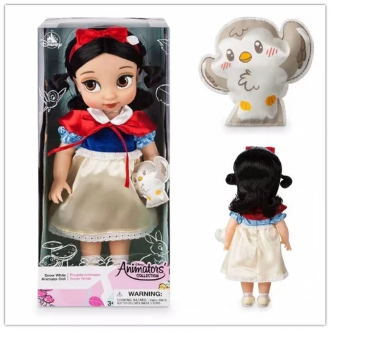Оригинальная кукла Дисней 33 см, настоящая кукла принцессы Эльзы и Анны из мультфильма «Холодное сердце», Снежная королева, детские игрушки для девочек, подарок на день рождения и Рождество - Цвет: Snow White with box