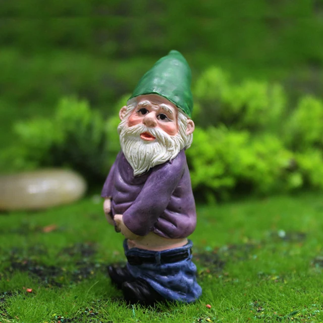 Mini Resin Moss Micro Landscape Garden Decoration Gnome Statue Resin Garden Figurines Ornaments for Bookshelf Garden Accessories Purple