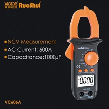 RuoShui 606 серия True RMS цифровой мультиметр токовые клещи Амперметр AC DC 1000A Амперметр электрические ручки амперметр