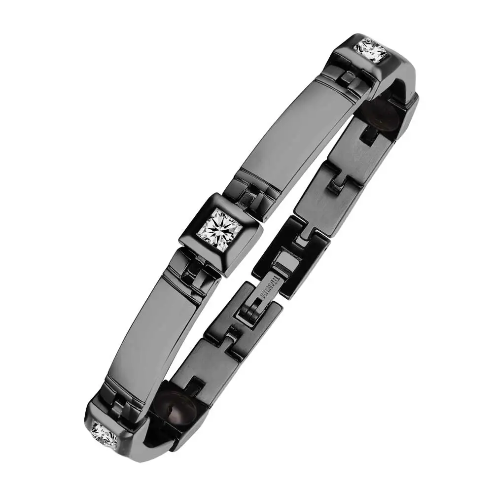 Moocare, браслет из нержавеющей стали, розовое золото, для мужчин и женщин, германиевый элемент, для здоровья, с кубическим цирконием, Очаровательная Ручная цепочка