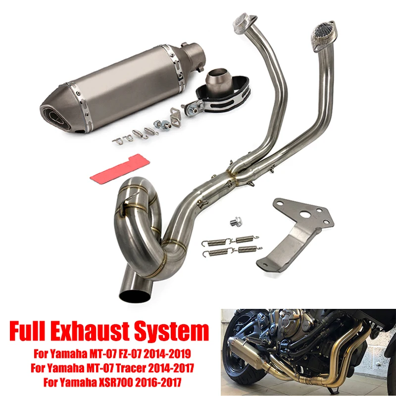 Motor Exhaust system Muffler Full System Escape For Yamaha MT-07 FZ-07 Tracer (2014-2018) XSR700 2016-2017 |