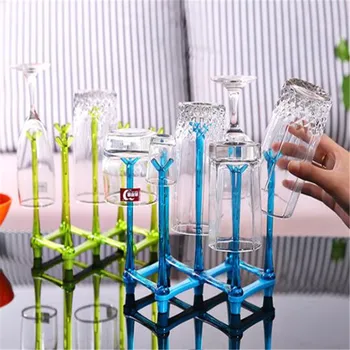 

New Kitchen Plastic Stretch Cup Dryer Glass Bottle Drainer Fashion Storage Drain Tea Cup Holder Non-slip Display Stand