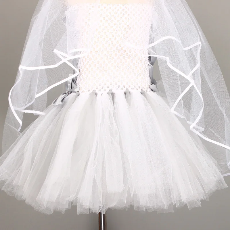 Dead Bride Inspired Girls Halloween Tutu Dress Gothic Scary Kids Role Play Party Costume for Carnival Photos Tulle Dress (5)