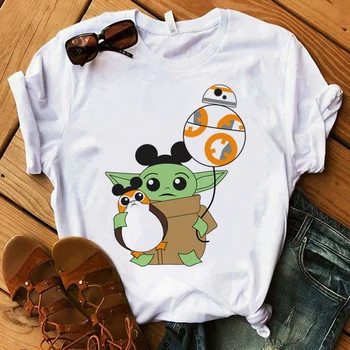 

Funny T Shirt Women Vader Bjj Star Wars Brazilian Jiu Jitsu Top Baby Yoda Mandalorian StarWars tshirts Judo Short Sleeve Tee top