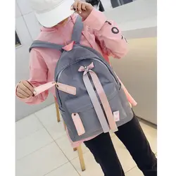 Модный школьный рюкзак с милым бантом для студентов, высококачественный нейлоновый водонепроницаемый Женский Школьный Рюкзак Для