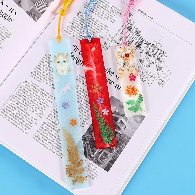 Rectangle Silicone Bookmark Resin Mold DIY Bookmark Mold Making Epoxy Resin  Jewelry DIY Craft Silicone Transparent Mold