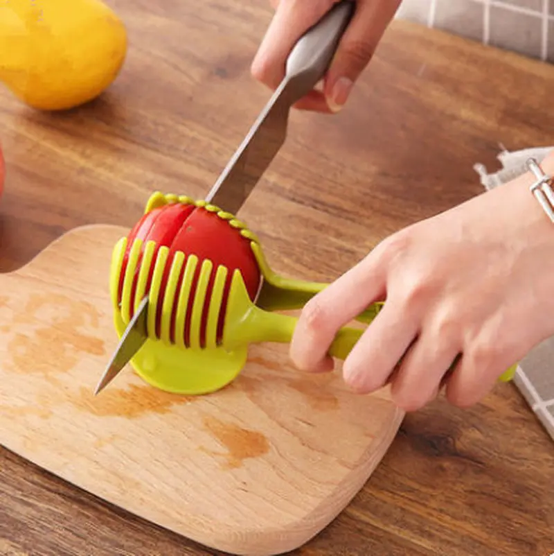 1PC Plastic Green Manual Slicers Tomato Slicer Fruits Cutter Tomato Lemon  Cutter Assistant Lounged Cooking Holder Kitchen Tool C - Price history &  Review, AliExpress Seller - Tinys Kitchen Store