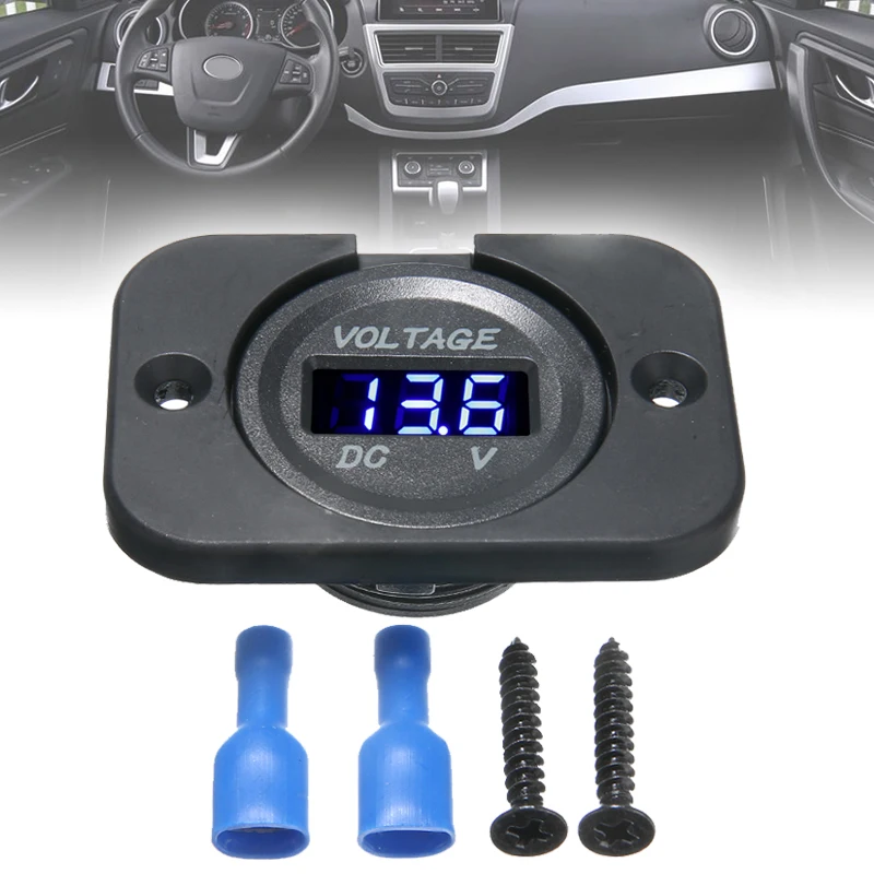 Universal DC 12V-24V Blue LED Display Digital Voltmeter Panel Voltage Meter Volt Tester Car Motorcycle Voltage Meter