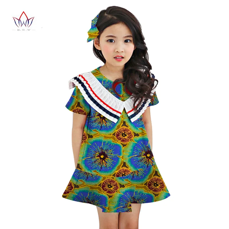 Африка платья традиционные африканские модные прекрасные дети девочка в африканском стиле Одежда для детей Базен Riche brw WYT14 - Цвет: 19