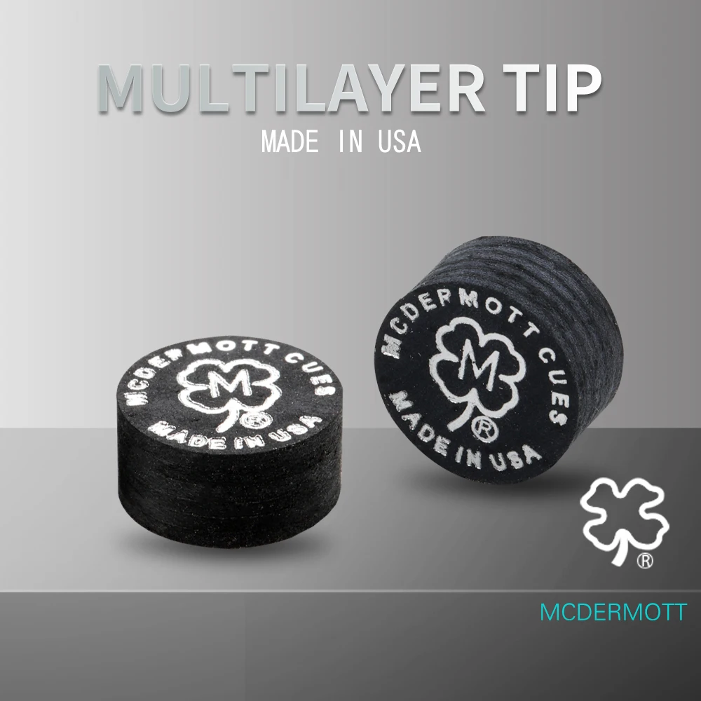 

Original Imported MCDERMOTT Billiard Tips 5 Pieces S/M Black Pool Cue Tip 14mm Durable Multilayer Tips Billiard Accessory