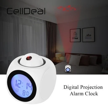

Multifunction Alarm Clock LED Wall/Ceiling Projection LCD Digital Voice Talking Temperature Projection Digital Alarm Clock