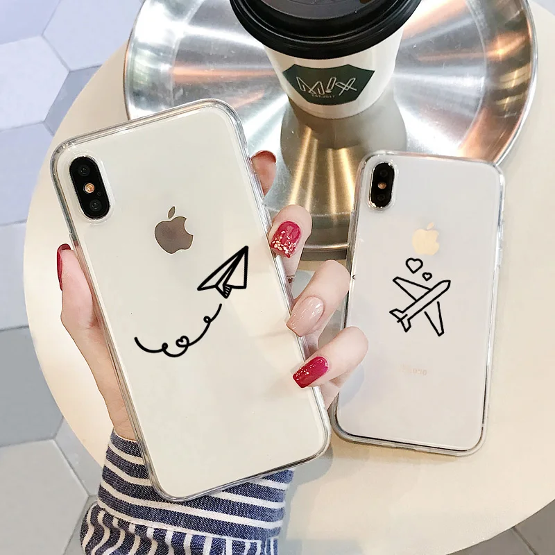 Мягкий силиконовый роскошный чехол для телефона iPhone 8 7 Plus милый простой дорожный
