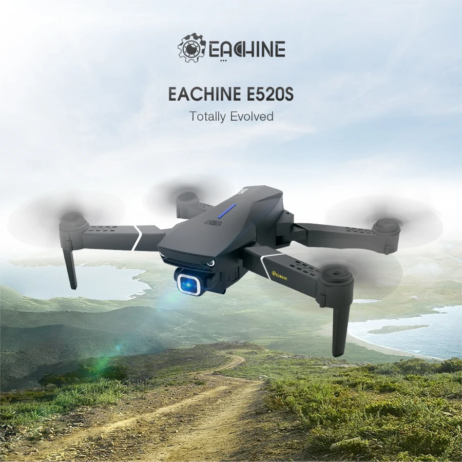 3 días de llegada-Eachine E520S RC Quadcopter Drone WIFI FPV 4K HD 1080P profesional de gran angular de la Cámara Alta Hold plegable Drone RTF