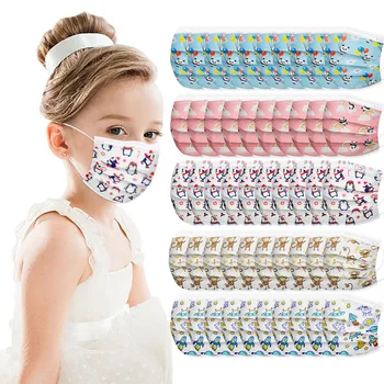 

Children's Mask Disposable High-Quality Mask Cartoon Pattern Mixed Ear Hook 50PC Face Mouth Mask Earloop Fast Delievry New