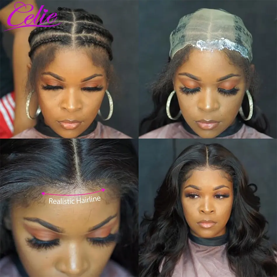 Celie Body Wave 360 Lace Frontal Wig For Black Women Body Wave Wig 28 30 Inch Lace Front Human Hair Wigs 200% Wigs