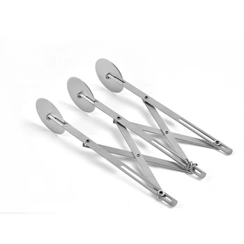 

1PC Slicer Stainless Steel Pizza Knife Dough Divider Adjustable Pizza Cutter Cookie Pastry Cutter Wheel Kitchen Tool for Baking