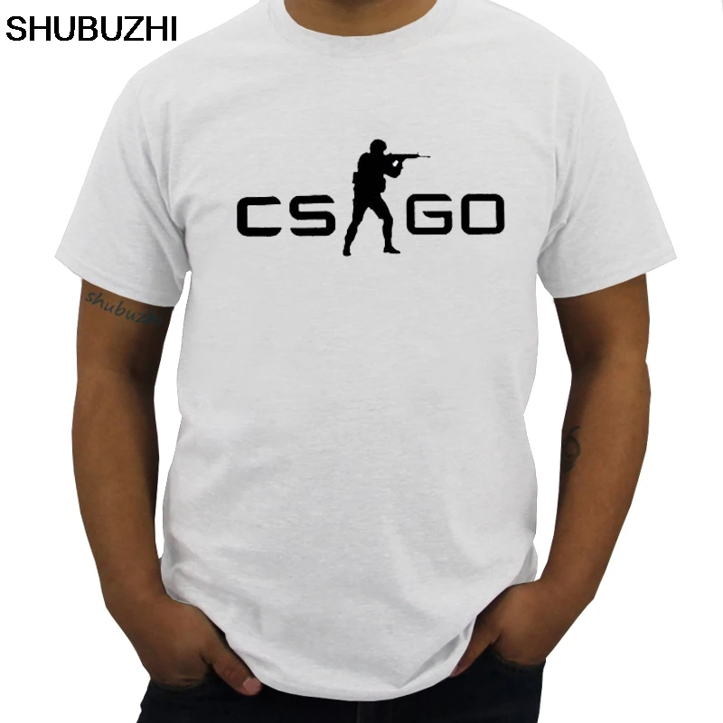 

CS GO Counter Terrorists/CT White T-Shirt Men O-Neck with Black CS:GO t shirts Counter-Strike:Global Offensive Tee shirt