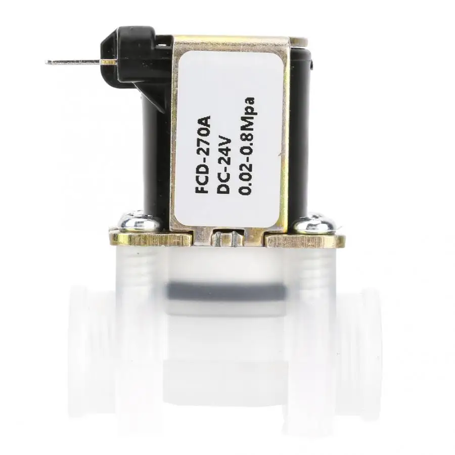 1/4 дюймов нормально закрытый N/C Тип 24 В DC Пластиковый электромагнитный клапан для чистой воды машины Электрический магнитный клапан