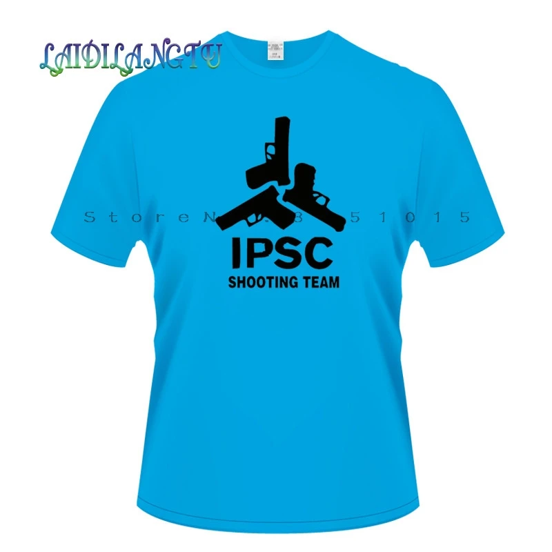 blue Европа размер сплошной цвет хлопок футболка мужская IPSC стрельба команда летний скейтборд тройник мальчик хип хоп Скейт футболка Топы - Цвет: blue
