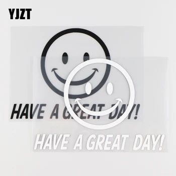 

YJZT 16.4X11.6CM HAVE A GREAT DAY Vinyl Decal Modern Creative Car Sticker Black/Silver 4C-0049