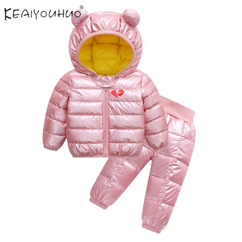 

Winter Coat Baby Clothes 2 Piece Coat + Cotton Pant Children Set New Clothes For Girls Kids Clothes For A Boy For 1-5 Years