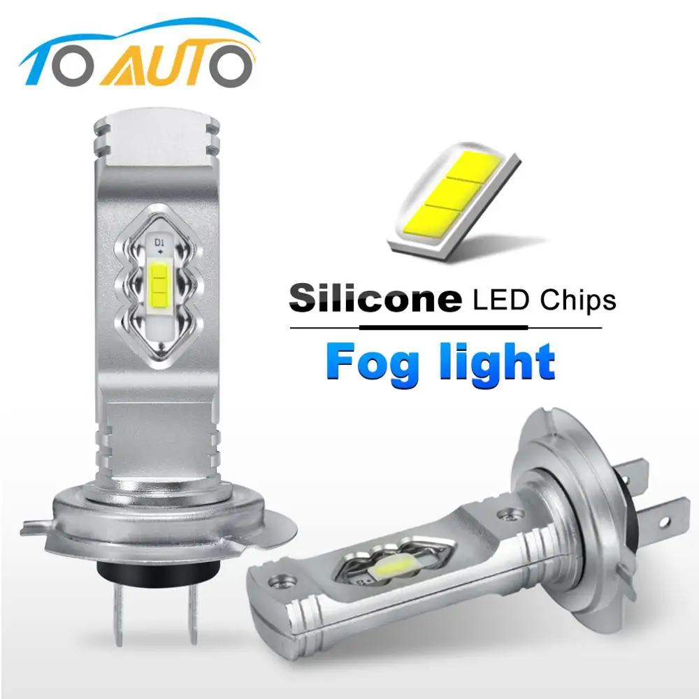 

2pcs H7 LED Car Fog lights with Silicone LED Chips Auto Fog Lamp H7 12V White Ice Blue