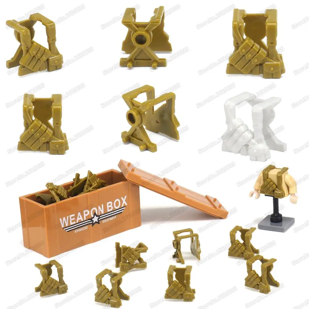 

Soldier Equipment Clothes Building Block Replacement Parts For Moc Figures Weapons WW2 Military Vest Army Model Gifts Child Toys