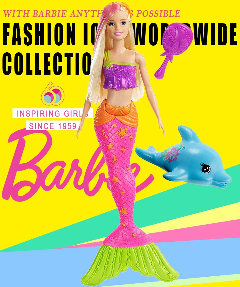 Барби Мода куклы игрушка Коллекция Русалка и Дельфин игровой набор Разноцветные GGG58 детские игрушки Brinquedos подарок на день рождения