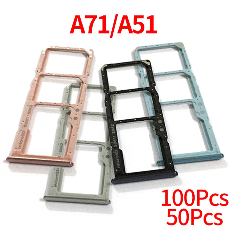 For Samsung Galaxy A51 A71 A515 A715 Sim Card Tray SD Reader Holder Dual SIM  Card Tray Slot Holder Replacement Part|SIM Card Adapters| - AliExpress