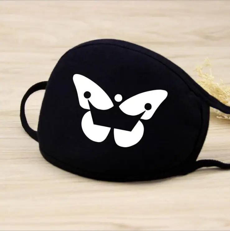 Новая мода унисекс мультфильм шаблон черная Тканевая маска для лица милый 3D печать половина для лица, с изображением губ маски Открытый Велоспорт маска - Цвет: 18