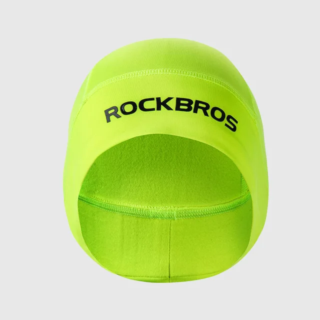 ROCKBROS велосипедная кепка зимняя теплая мужская женская спортивная велосипедная Беговая Лыжная флисовая ветрозащитная бандана термальная маска Кепка s головные уборы - Цвет: Green