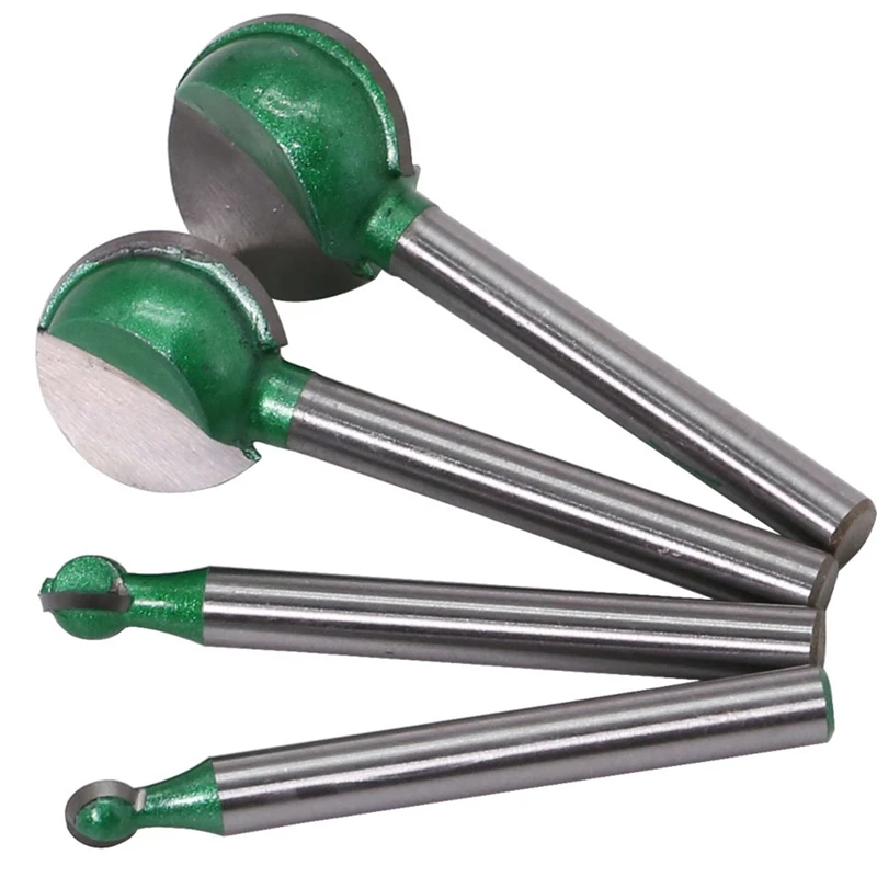 

4Pcs 6 8 20 22Mm Shank Spherical Pellets Ball Knife Mill Cutter For Carving Machine Drill Woodworking Carving Knife Cutters Grav