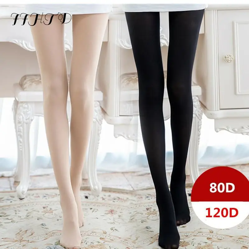 Women's Opaque Tights Solid Pantyhose Footed Stockings Winter Autumn Hosiery